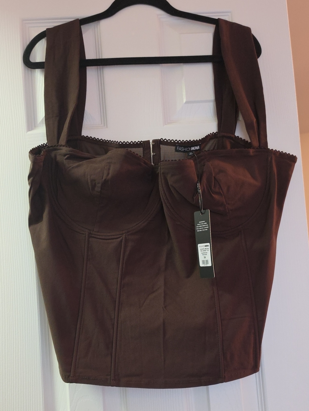 Fashion Nova Chocolate Brown Bustier Crop Top